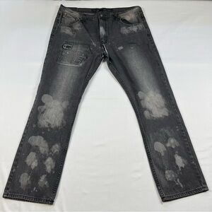 Parish Nation Men’s Black Acid Washed Patched Distressed Jeans Size: 42 RARE